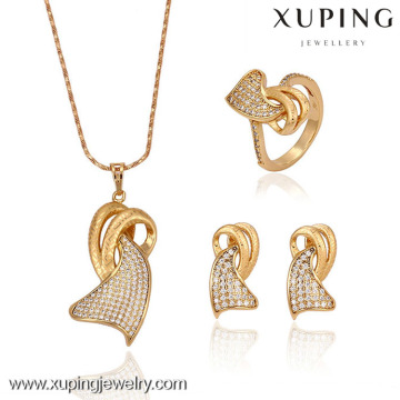 63067 - Jewlery nupcial de la aleación de cobre de la moda de Xuping fijado con 18K chapado en oro